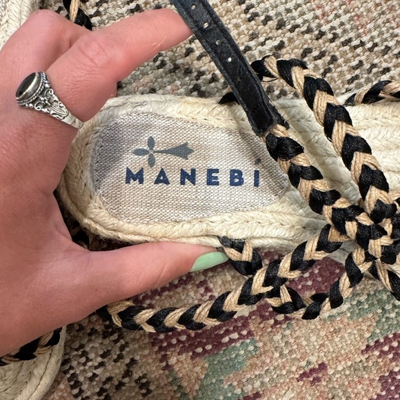 Manebi Flat Rope Sandal Jute Woven Neutral Women’s Ankle Gladiator - Picture 7 of 10